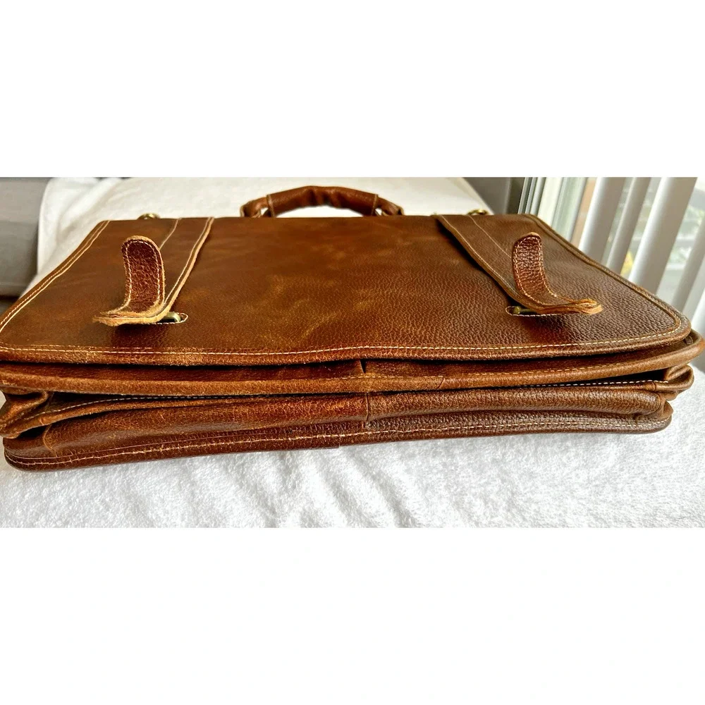 Vintage APC AmeriLeather Briefcase Carry On Bag 17X12.5 compartment strap